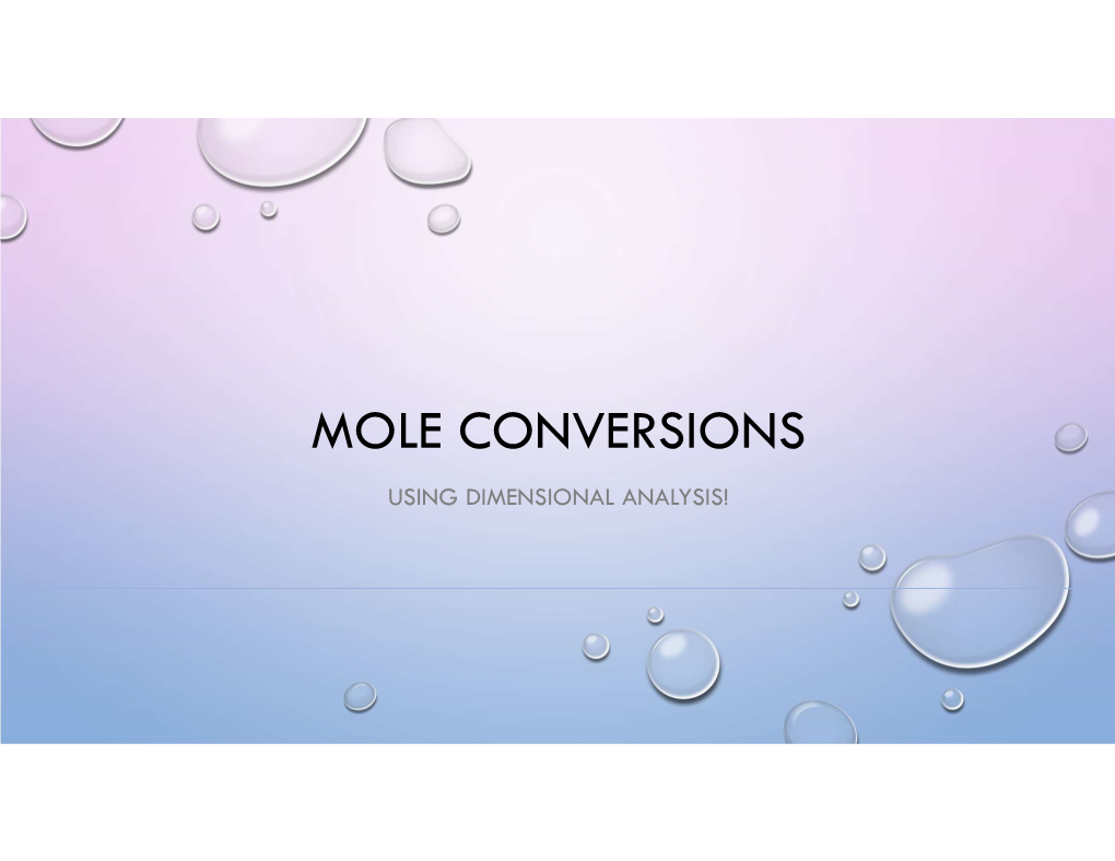 Mole Conversions Using Dimensional Analysis Conversions Docslib