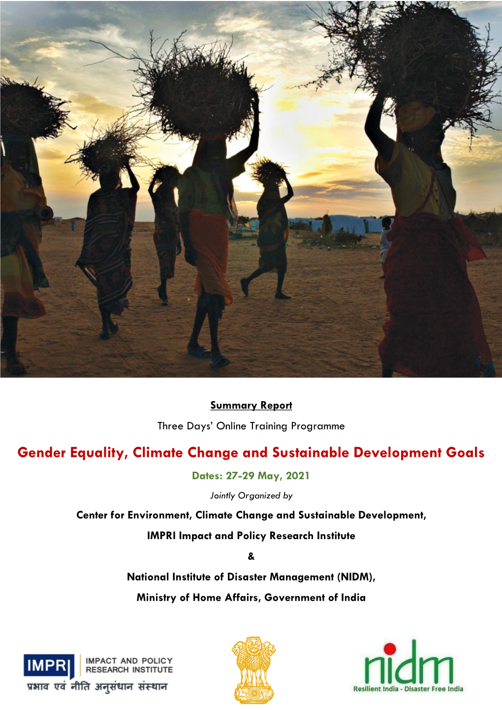 Gender Equality Climate Change And Sustainable Development Goals Docslib