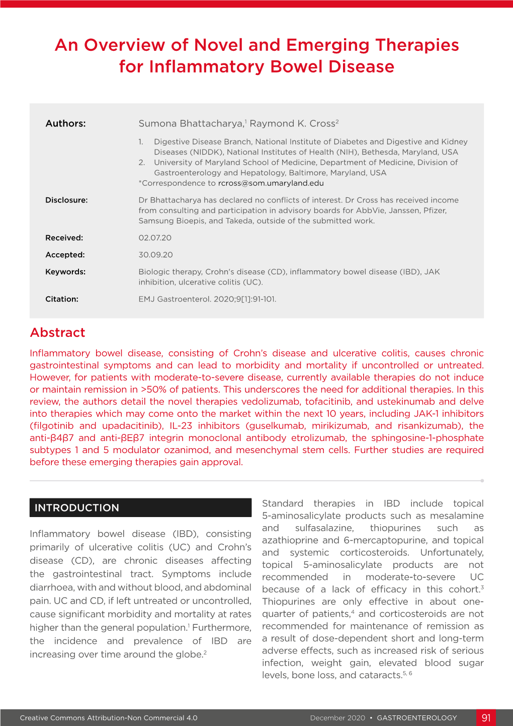 An Overview Of Novel And Emerging Therapies For Inflammatory Bowel Disease DocsLib