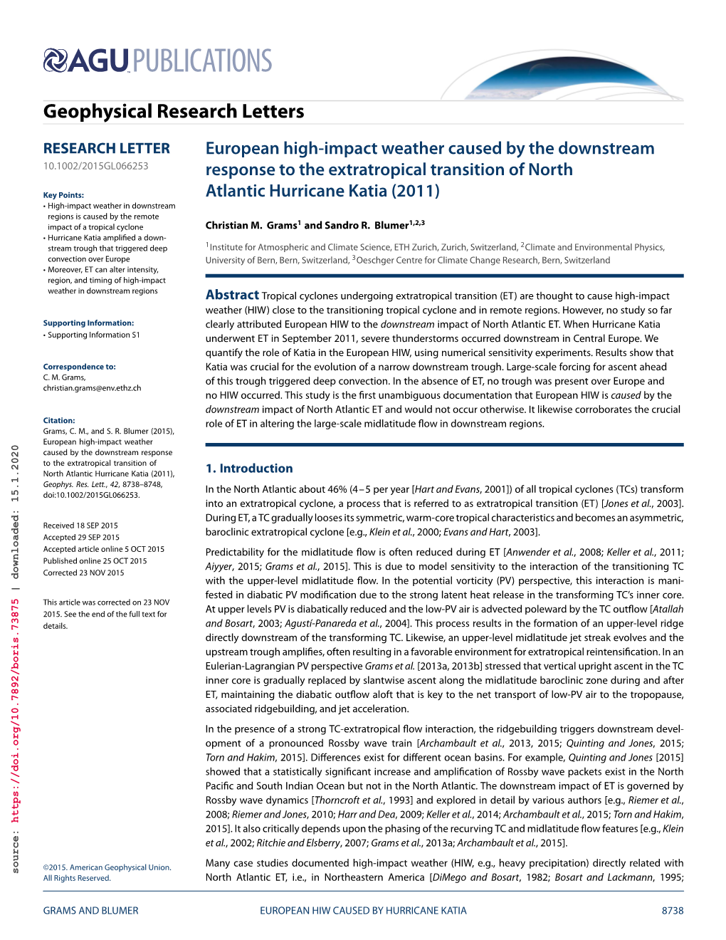 Geophysical Research Letters