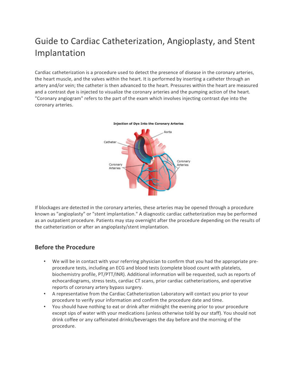 Guide To Cardiac Catheterization Angioplasty And Stent Implantation