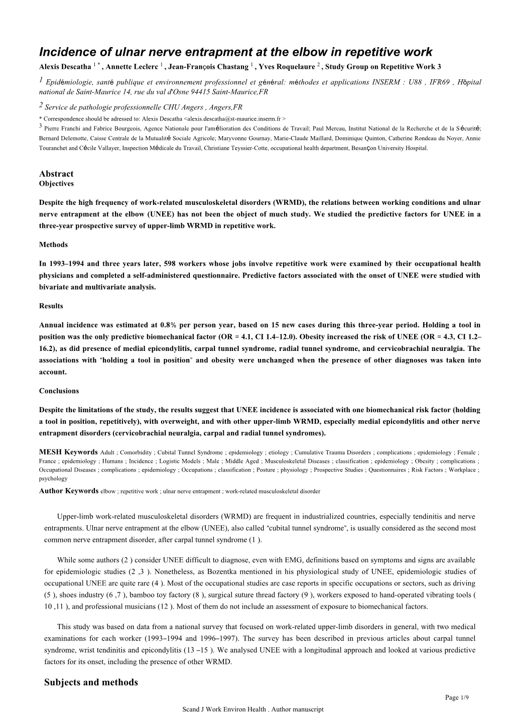 Incidence Of Ulnar Nerve Entrapment At The Elbow In Docslib