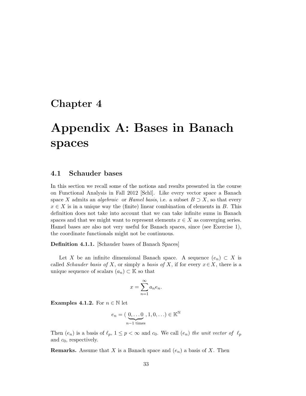 Appendix A Bases In Banach Spaces Docslib