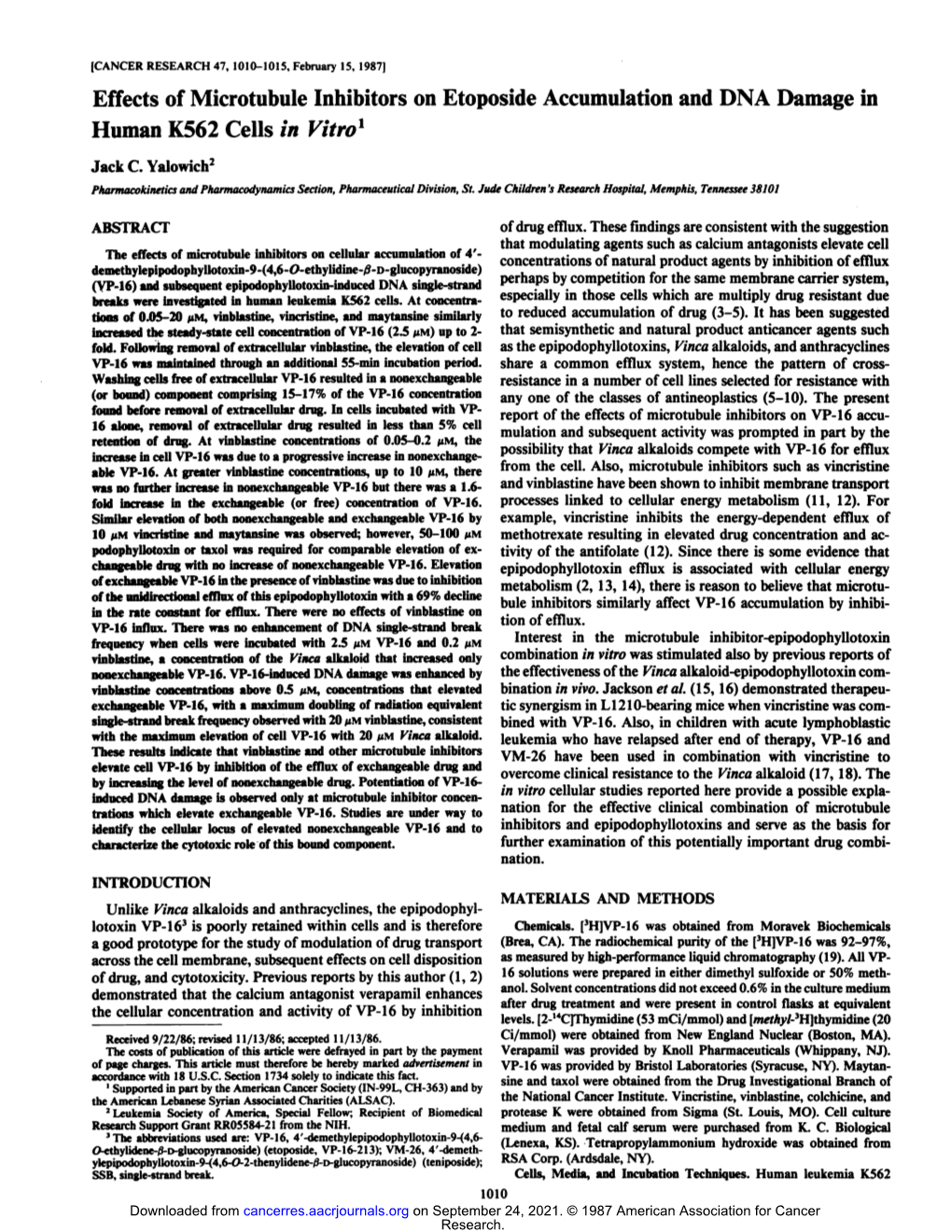 Effects Of Microtubule Inhibitors On Etoposide Accumulation And Dna