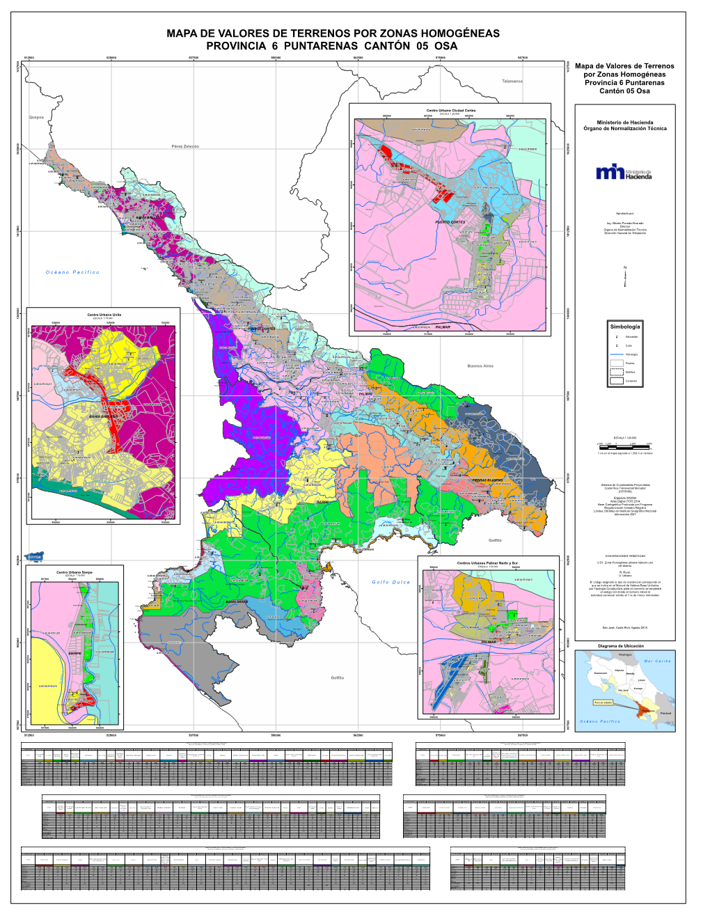 Mapa De Valores De Terrenos Por Zonas Homog Neas Provincia Puntarenas