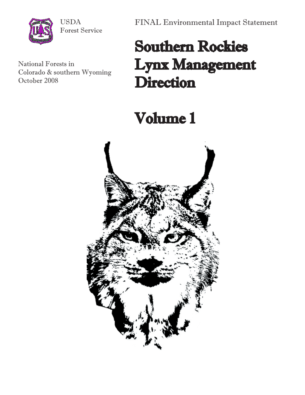 Southern Rockies Lynx Management Direction Volume 1