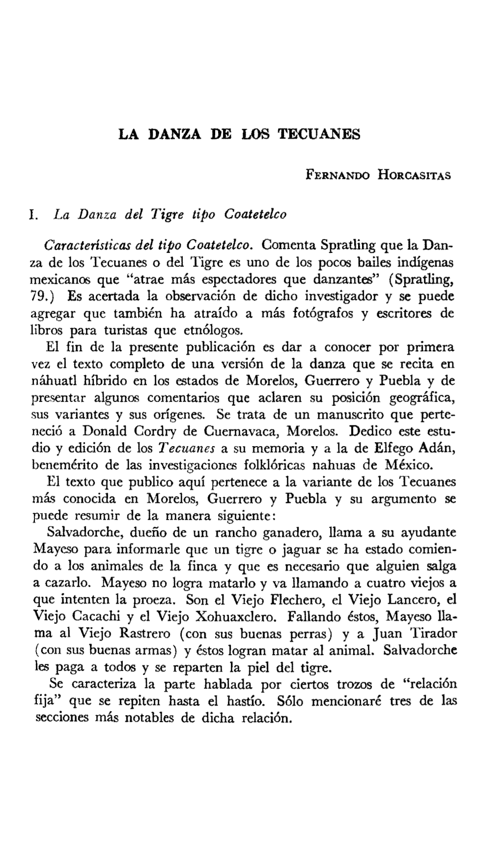 LA DANZA DE LOS TECUANES of the Aztec Tlatoani And
