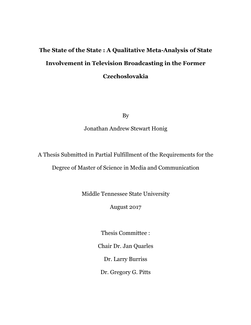 A Qualitative Meta-Analysis of State