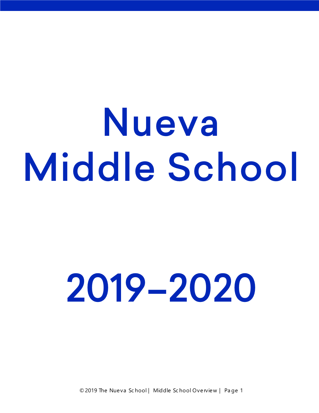 Nueva Middle School 2019–2020