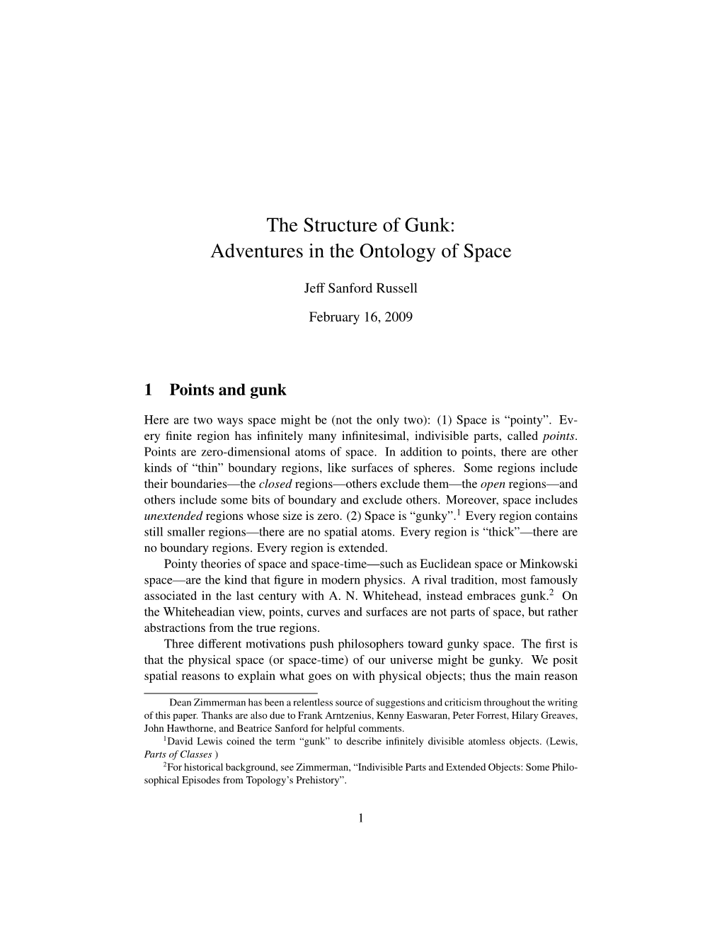 The Structure of Gunk: Adventures in the Ontology of Space