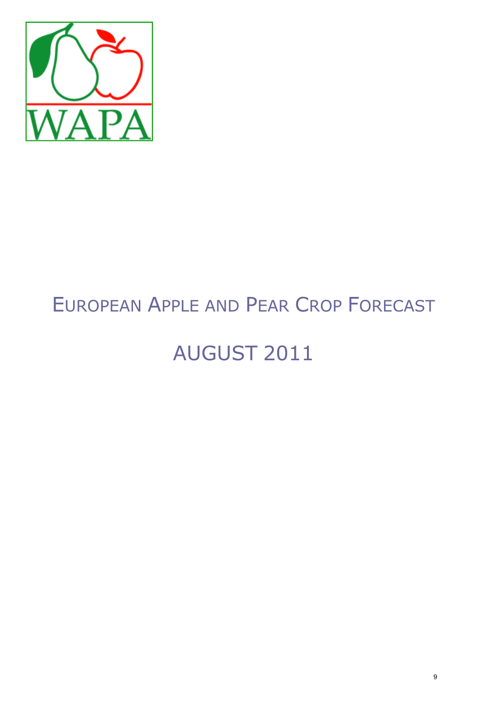 European Apple and Pear Crop Forecast 2011