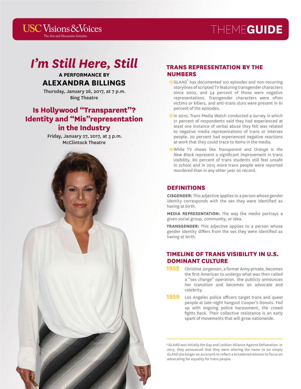 I'm Still Here, Still: a Performance by Alexandra Billings