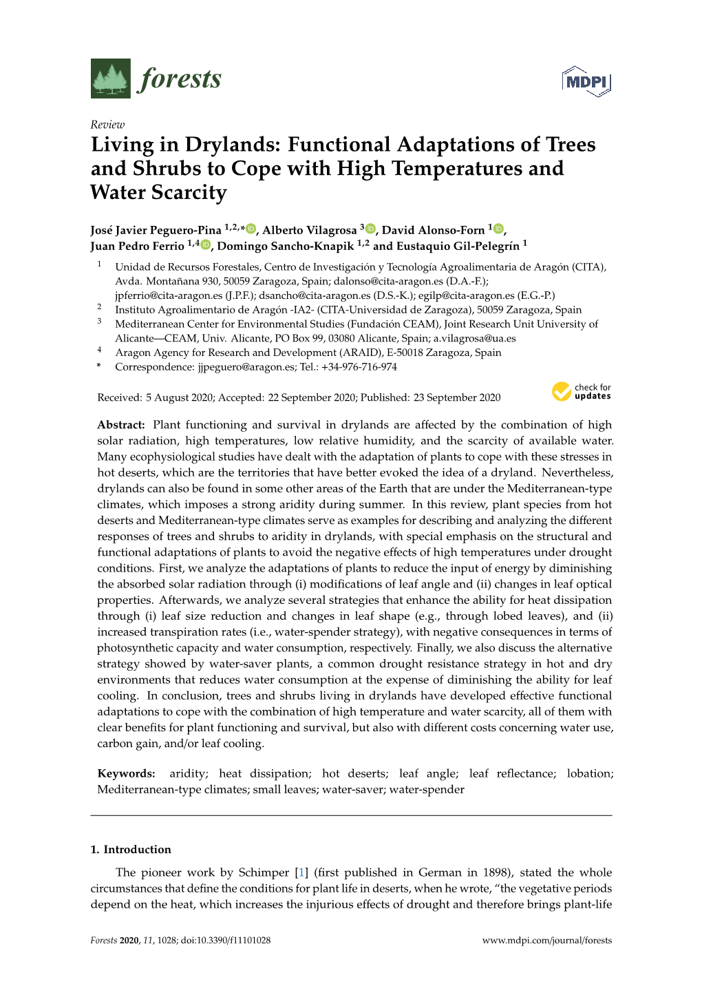 Living in Drylands: Functional Adaptations of Trees and Shrubs to Cope with High Temperatures and Water Scarcity