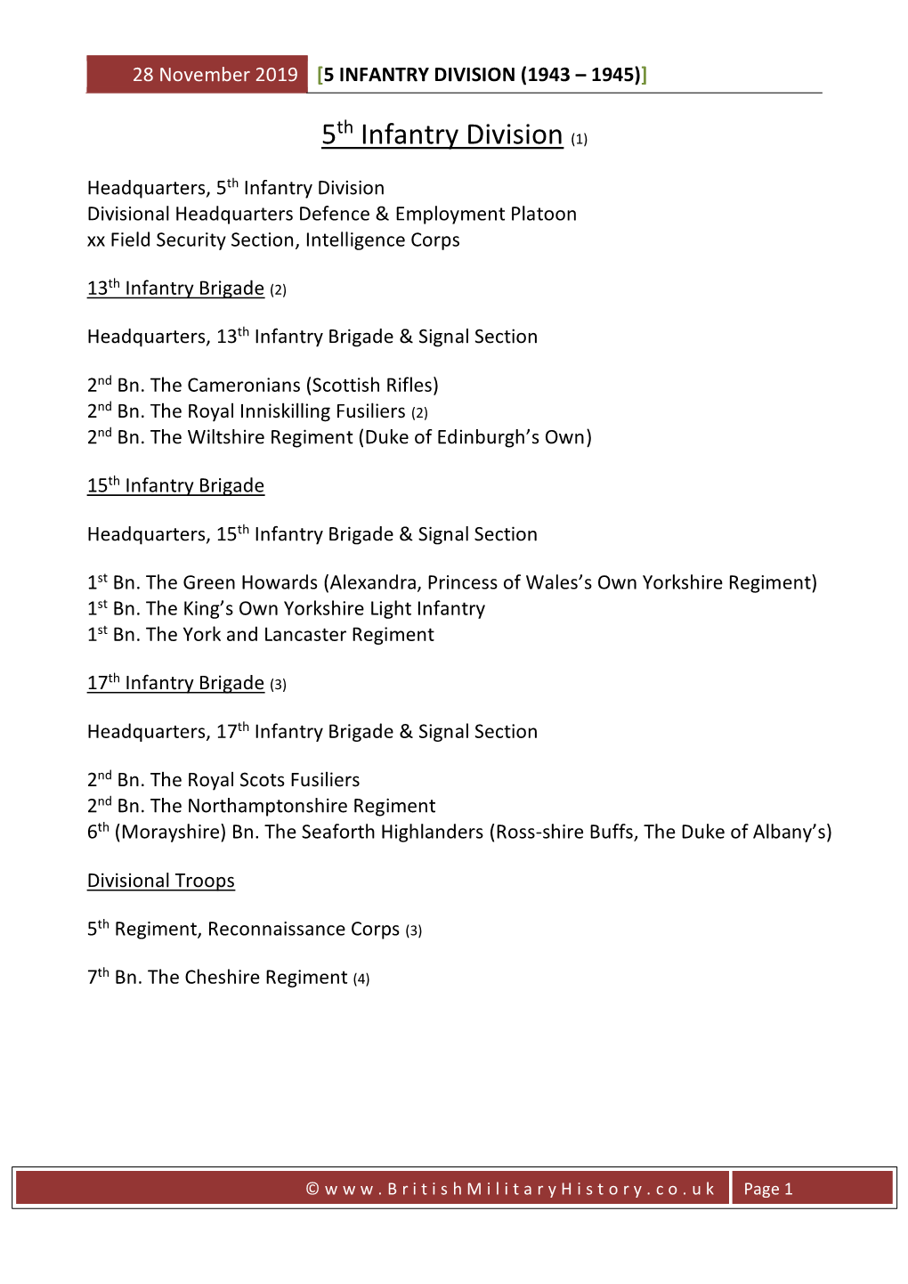 5 Infantry Division (1943 – 1945)]