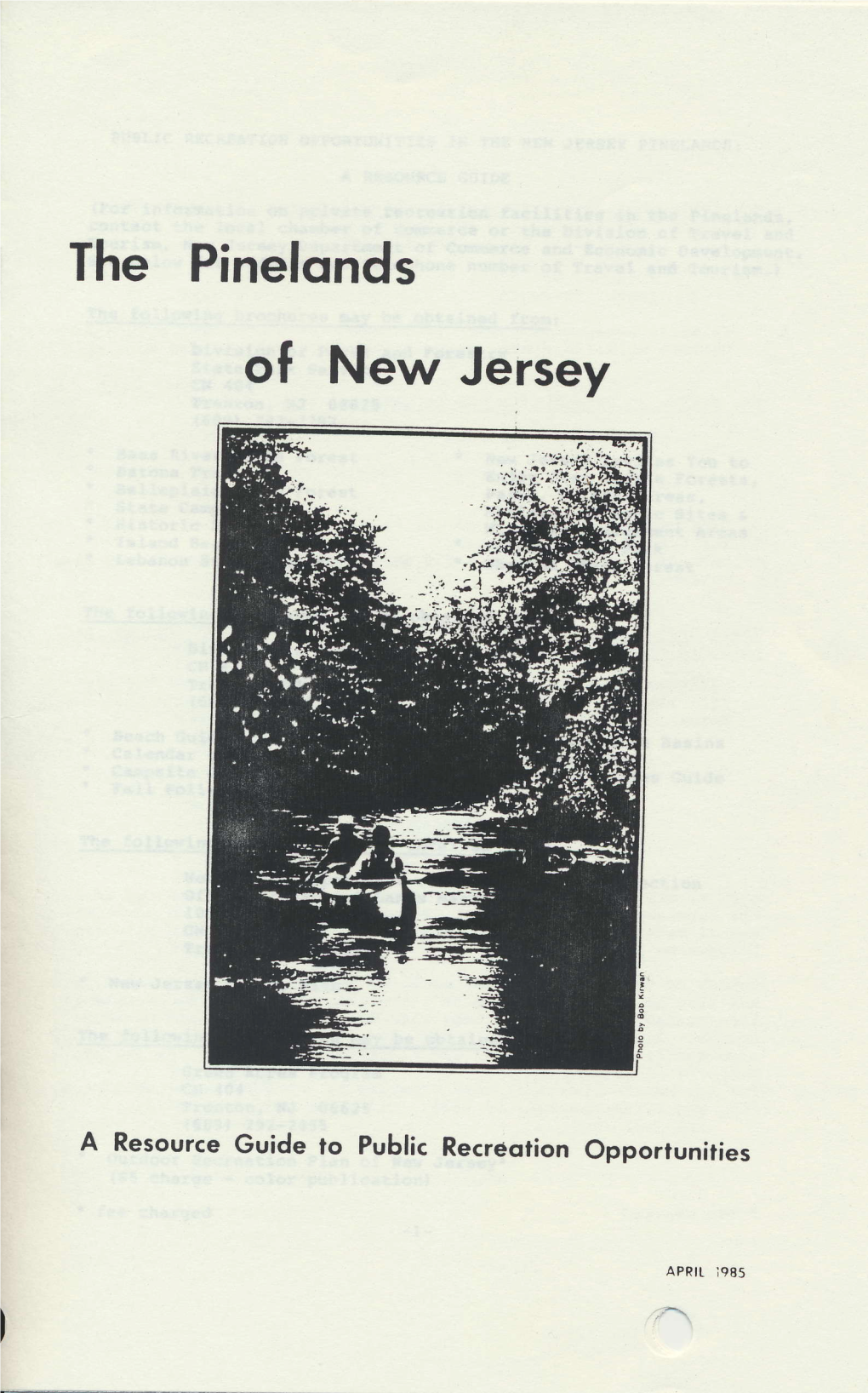 The Pinelqnds of New Jersey
