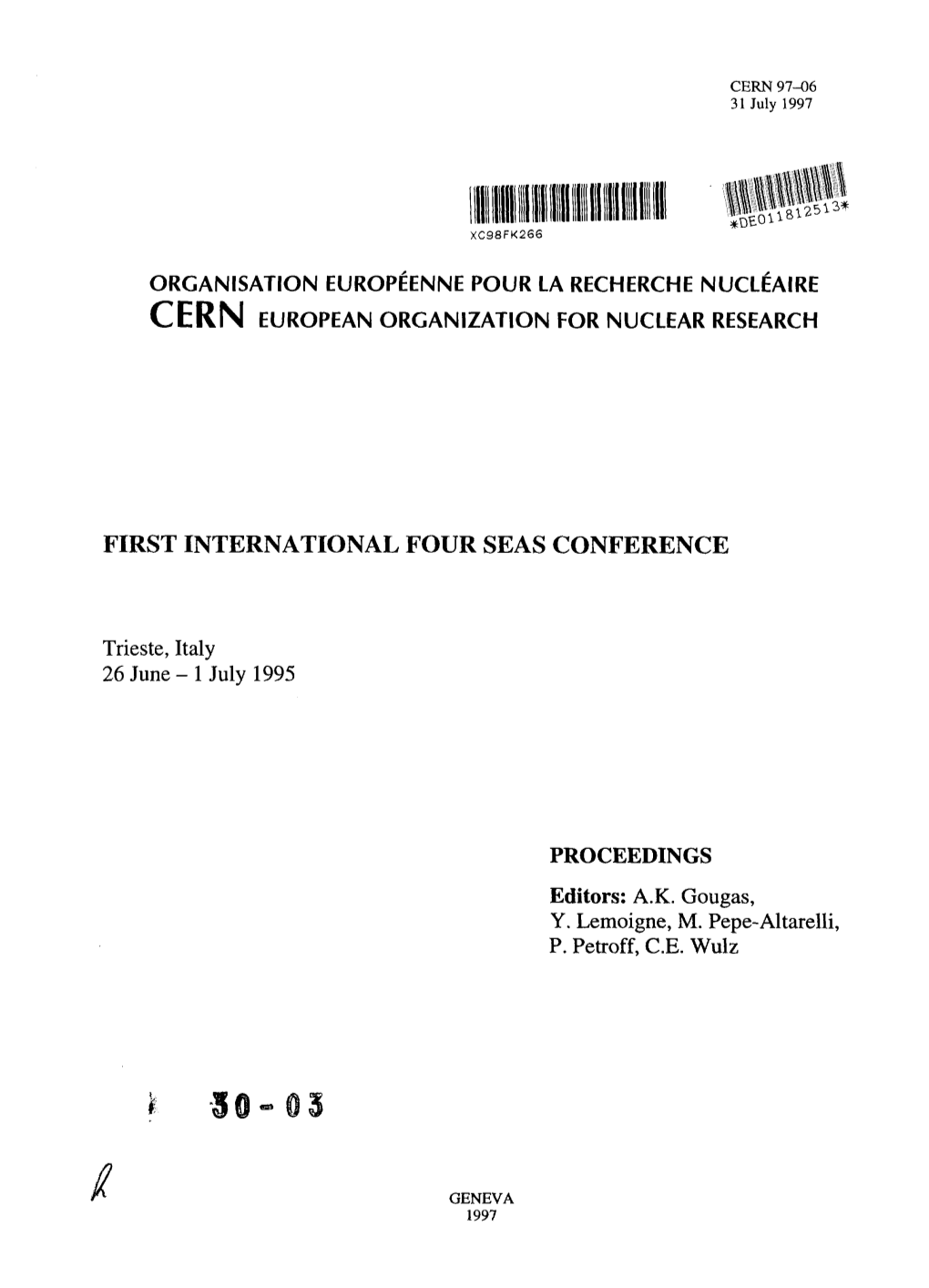 First International Four Seas Conference