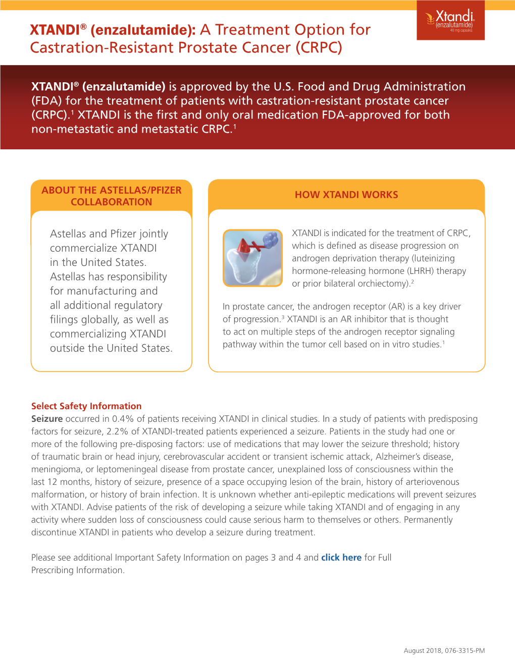 XTANDI® (Enzalutamide): a Treatment Option for Castration-Resistant Prostate Cancer (CRPC)