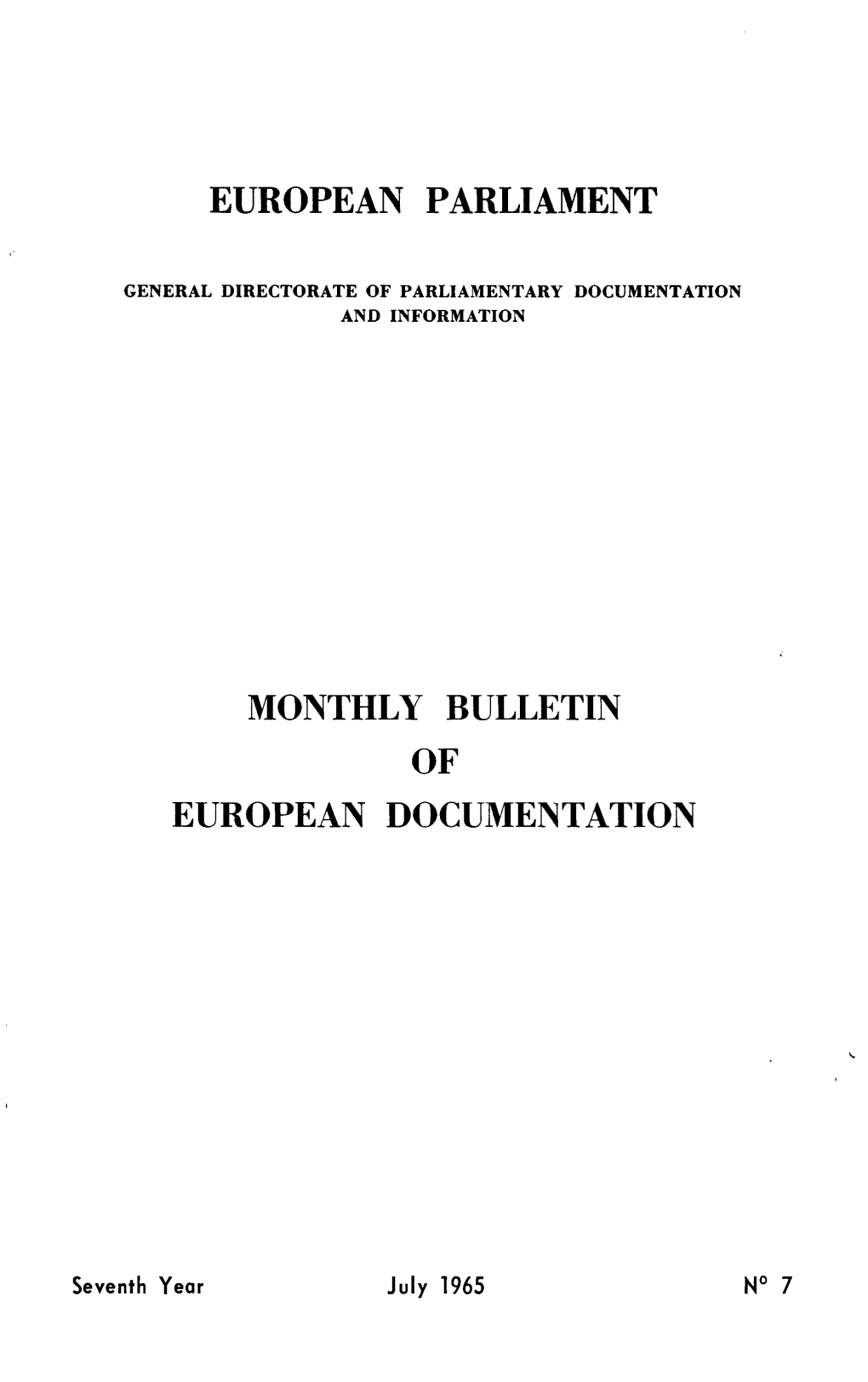 Monthly Bulletin European Documentation