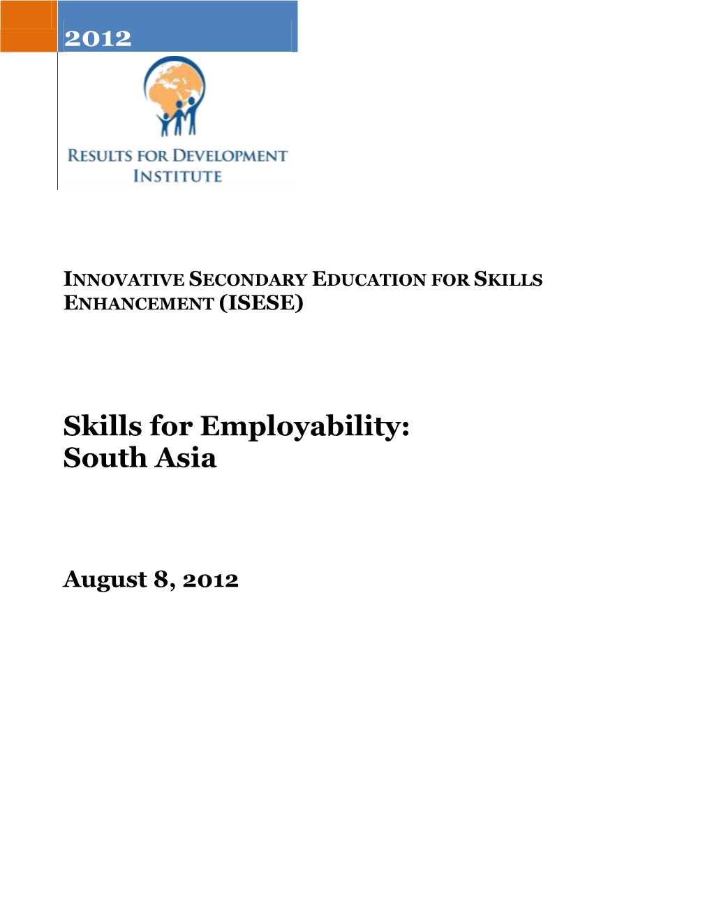 Research Study on Skills for Employability in South Asia