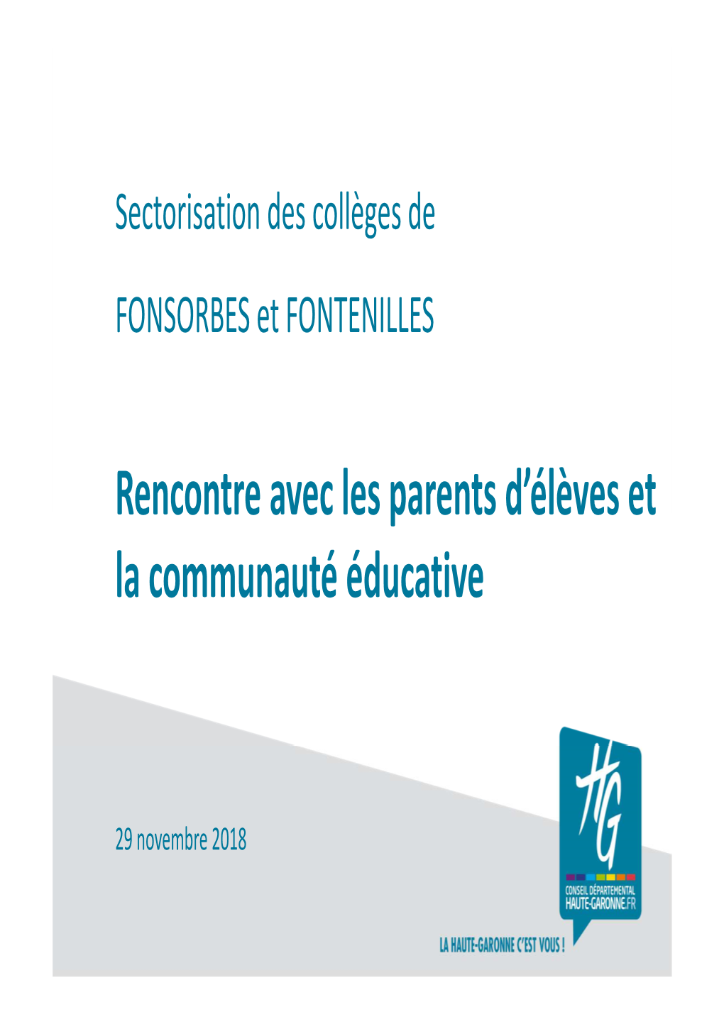 Sectorisation Des Collèges De FONSORBES Et FONTENILLES