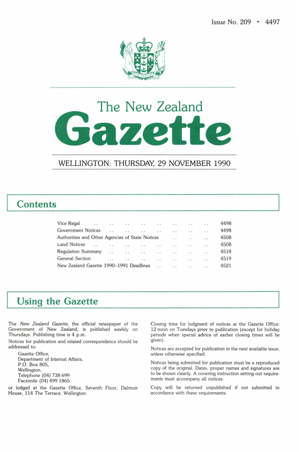 The New Zealand Azette