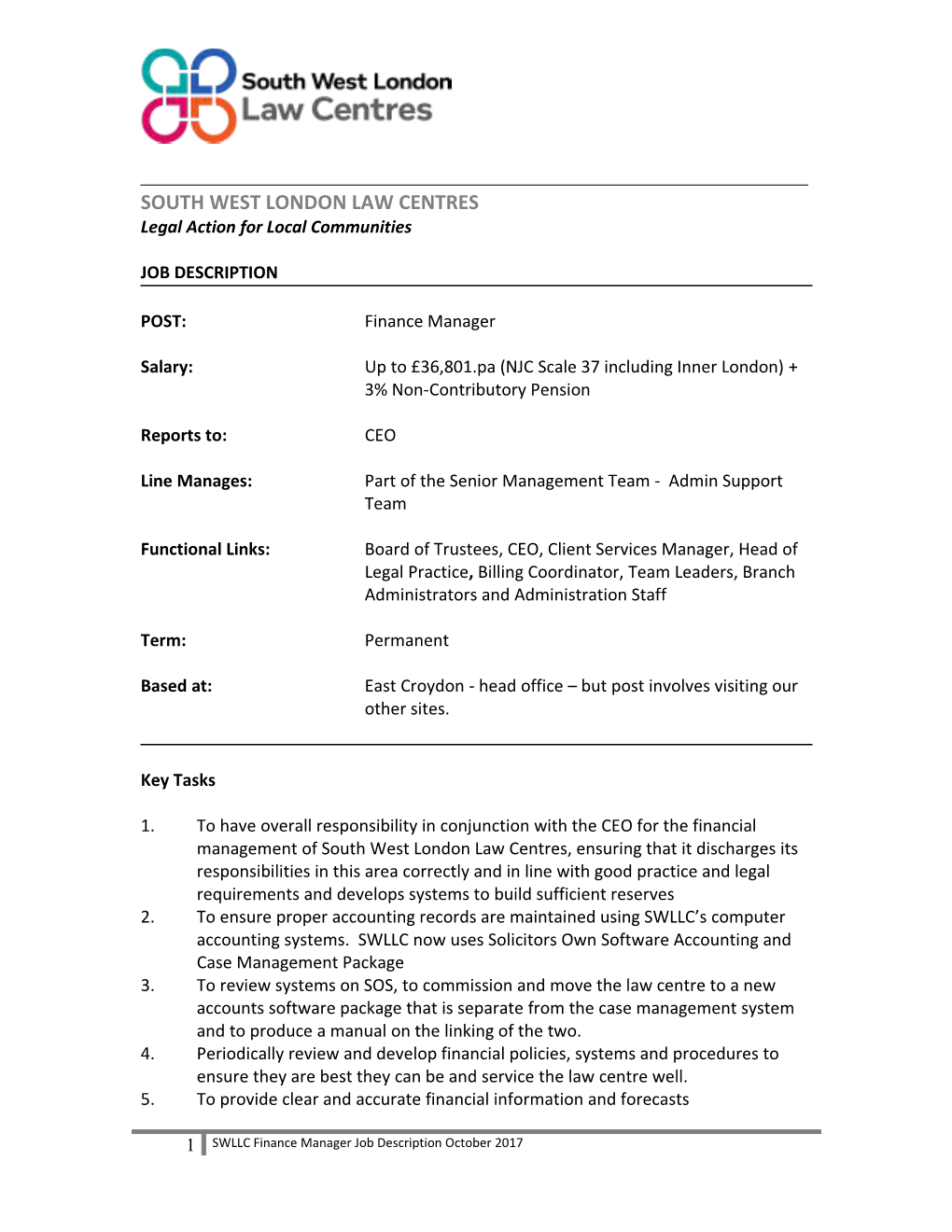 Finance Manager - Job Description