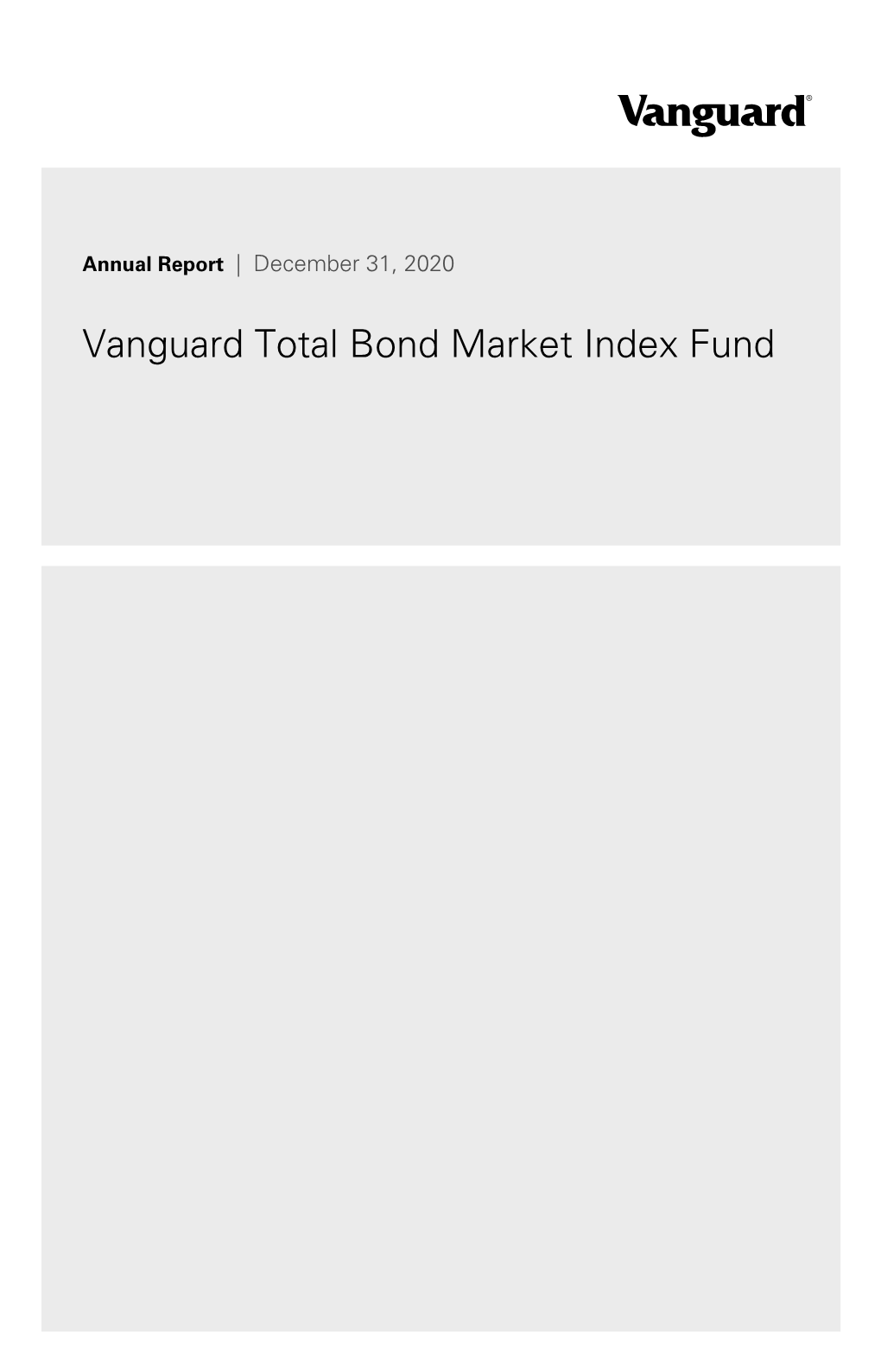 Vanguard Total Bond Market Index Fund Annual Report December 31