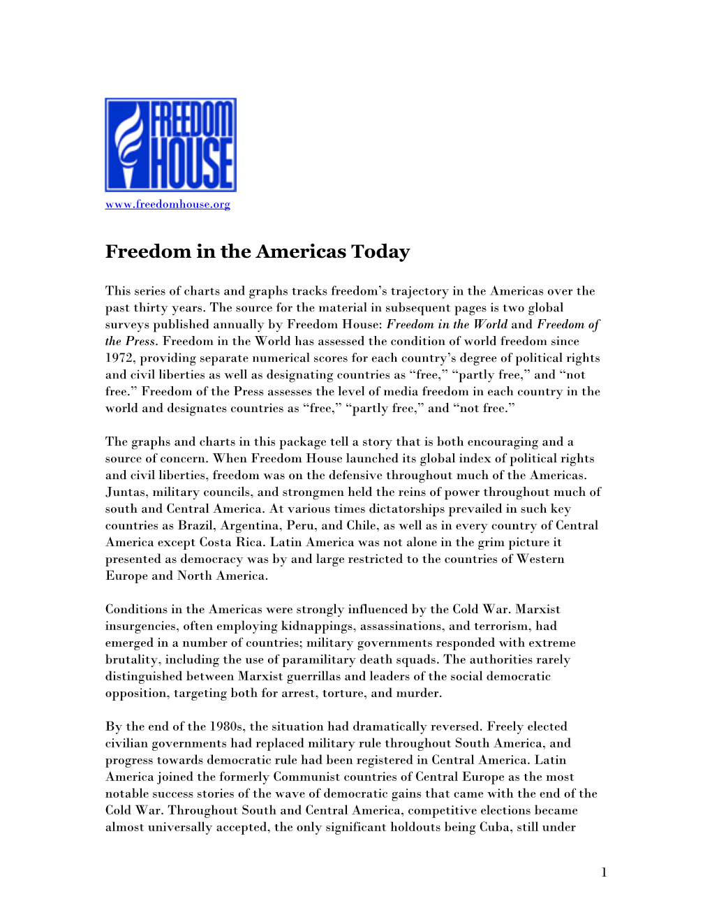 Freedom in the Americas Today