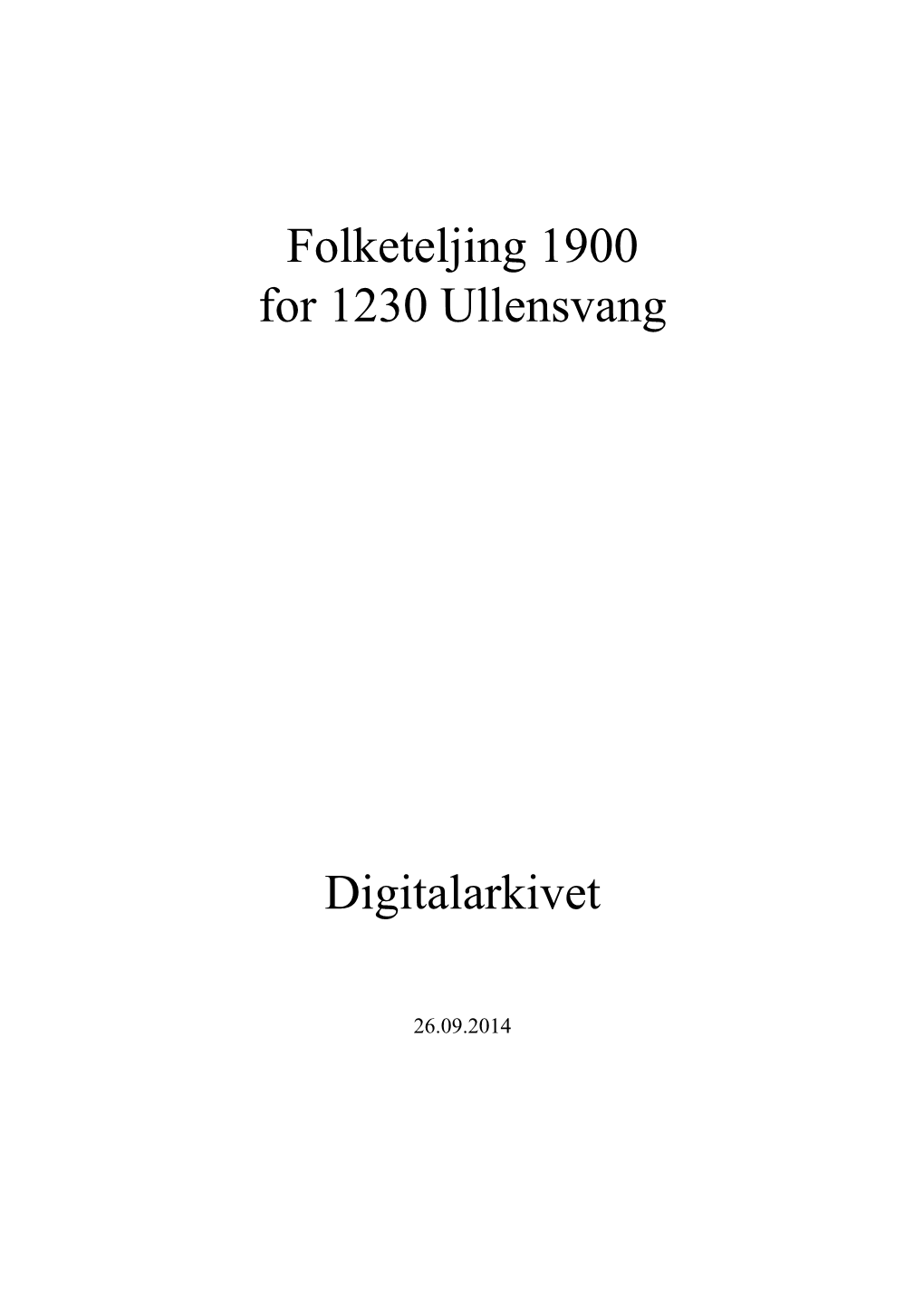 Folketeljing 1900 for 1230 Ullensvang Digitalarkivet