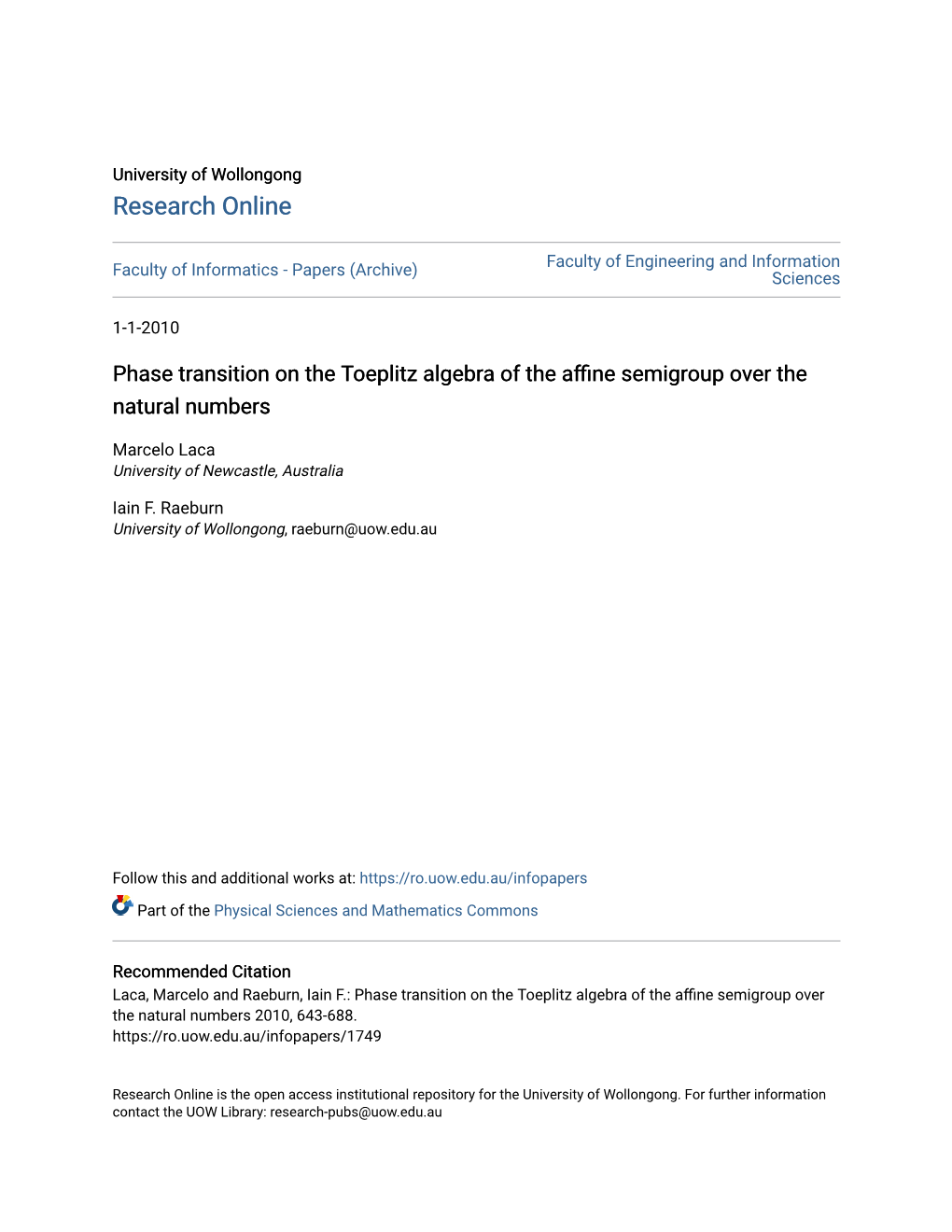 Phase Transition on the Toeplitz Algebra of the Affine Semigroup Over the Natural Numbers