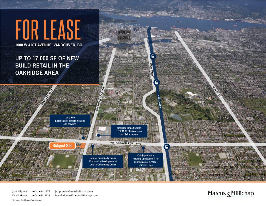 For Lease Vancouver 1008 W 41Stkitsilano Avenue, Vancouver, Bc