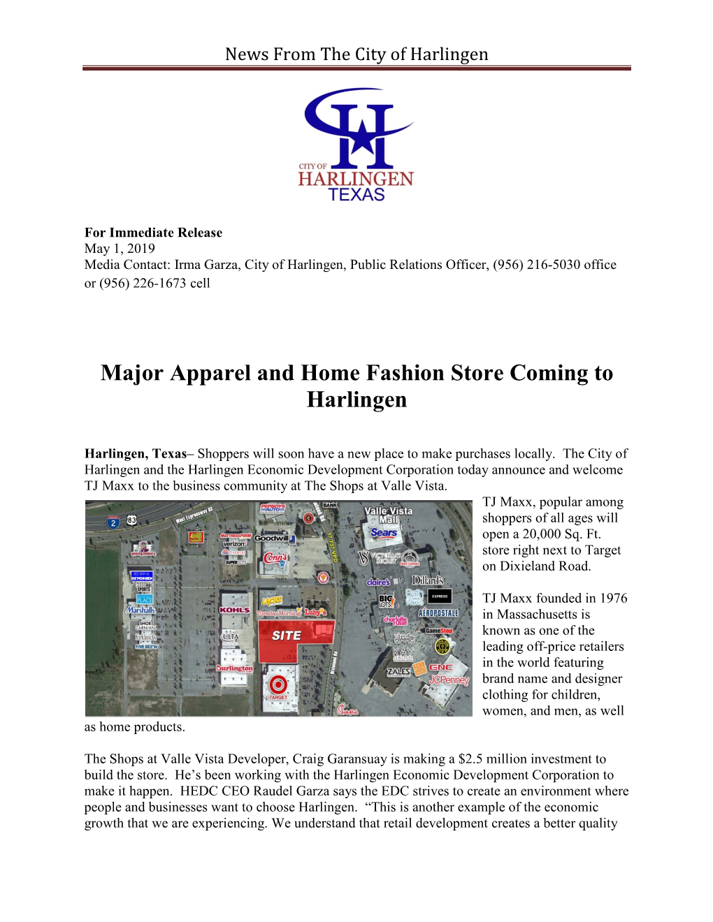 News from the City of Harlingen