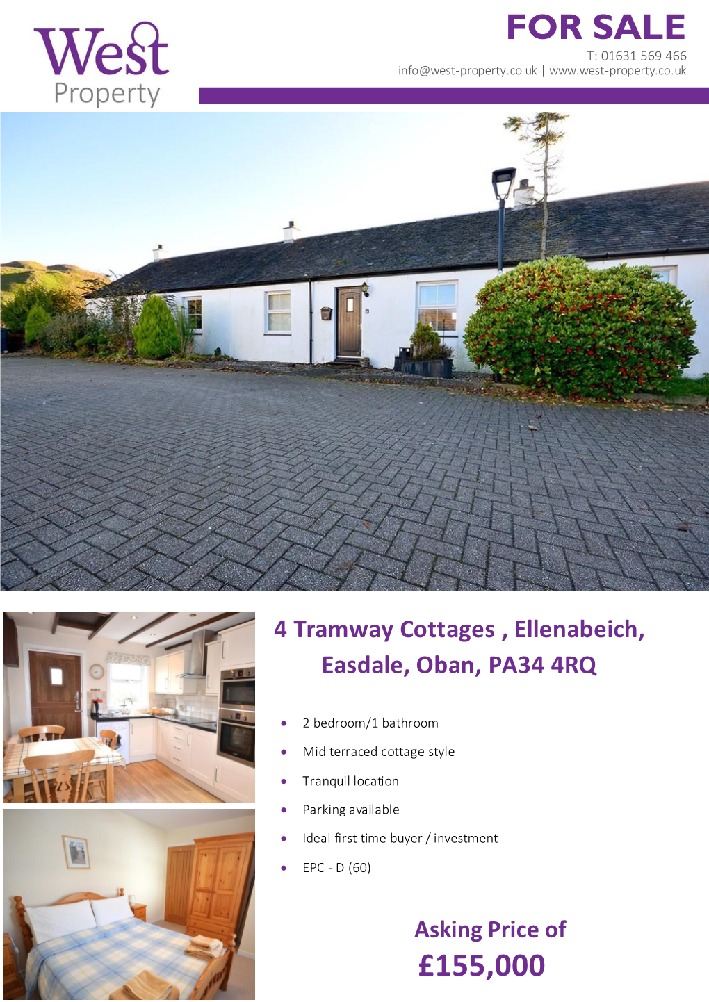 FOR SALE 4 Tramway Cottages , Ellenabeich