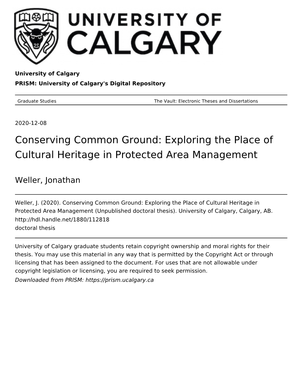 Conserving Common Ground: Exploring the Place of Cultural Heritage in Protected Area Management