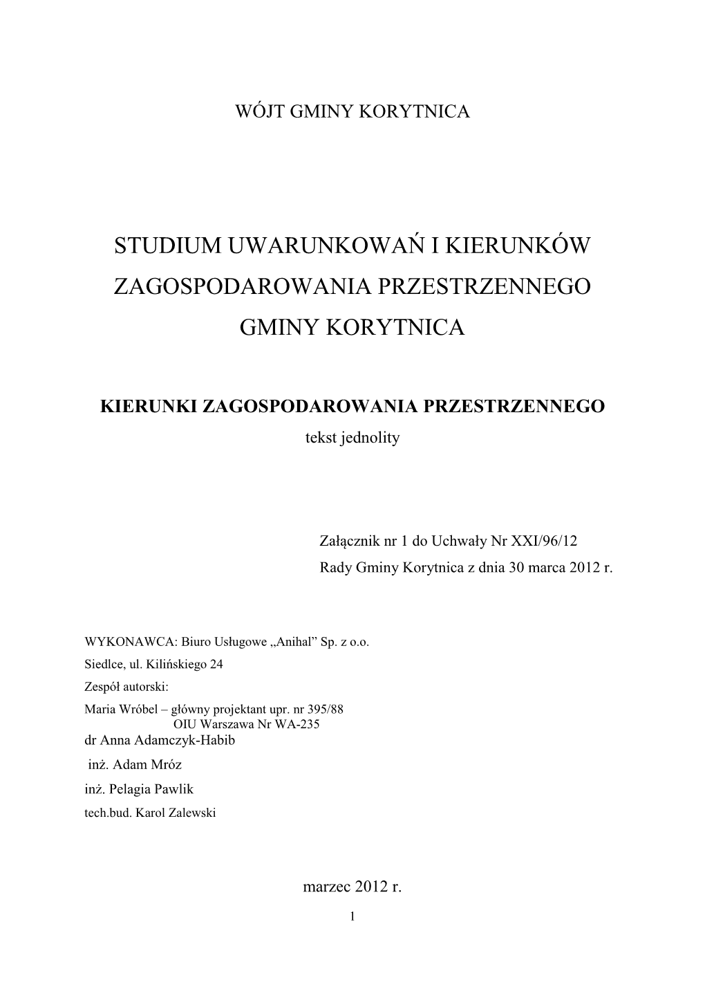 Studium Uwarunkowań I Kierunków