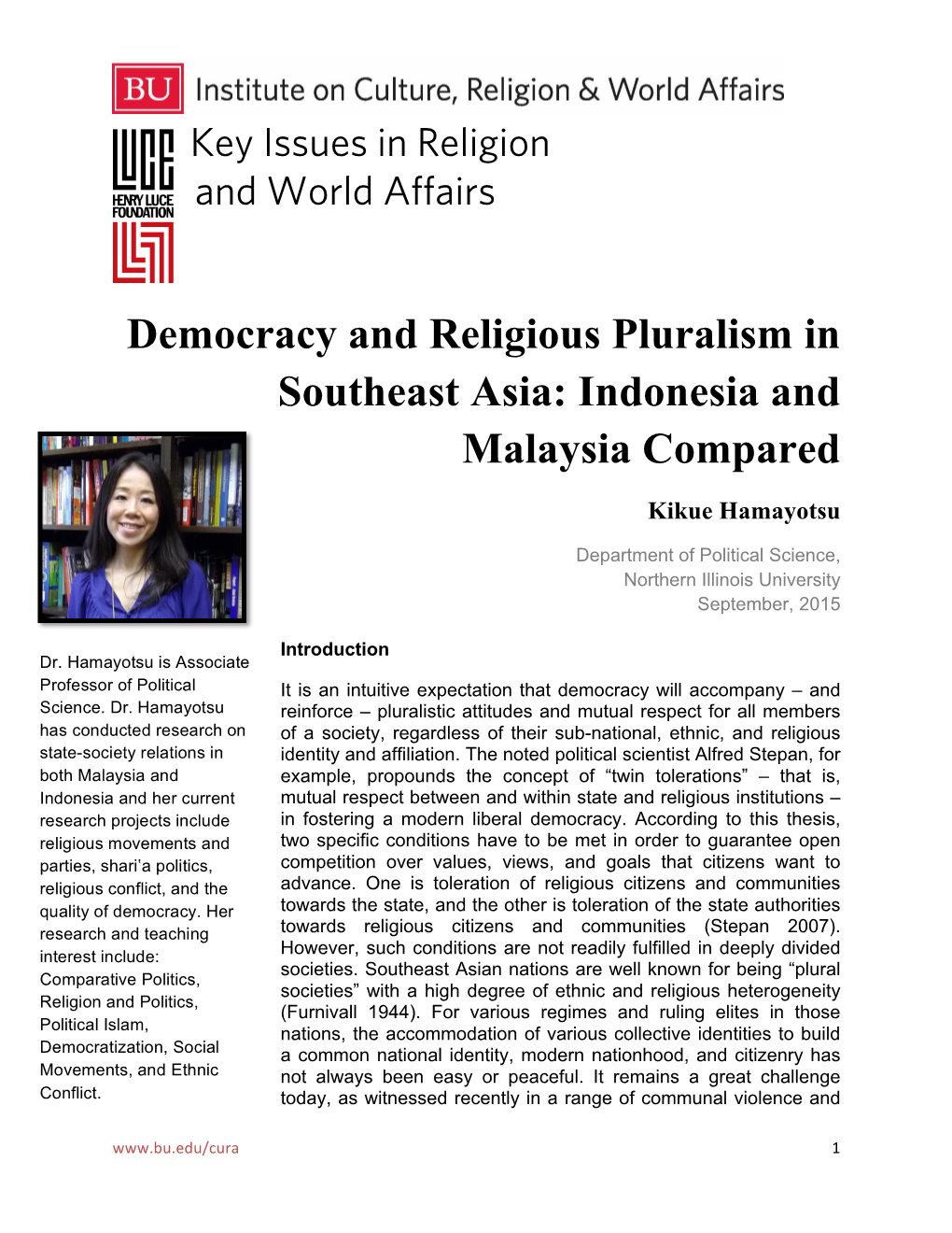 Democracy and Religious Pluralism in Southeast Asia: Indonesia and Malaysia Compared