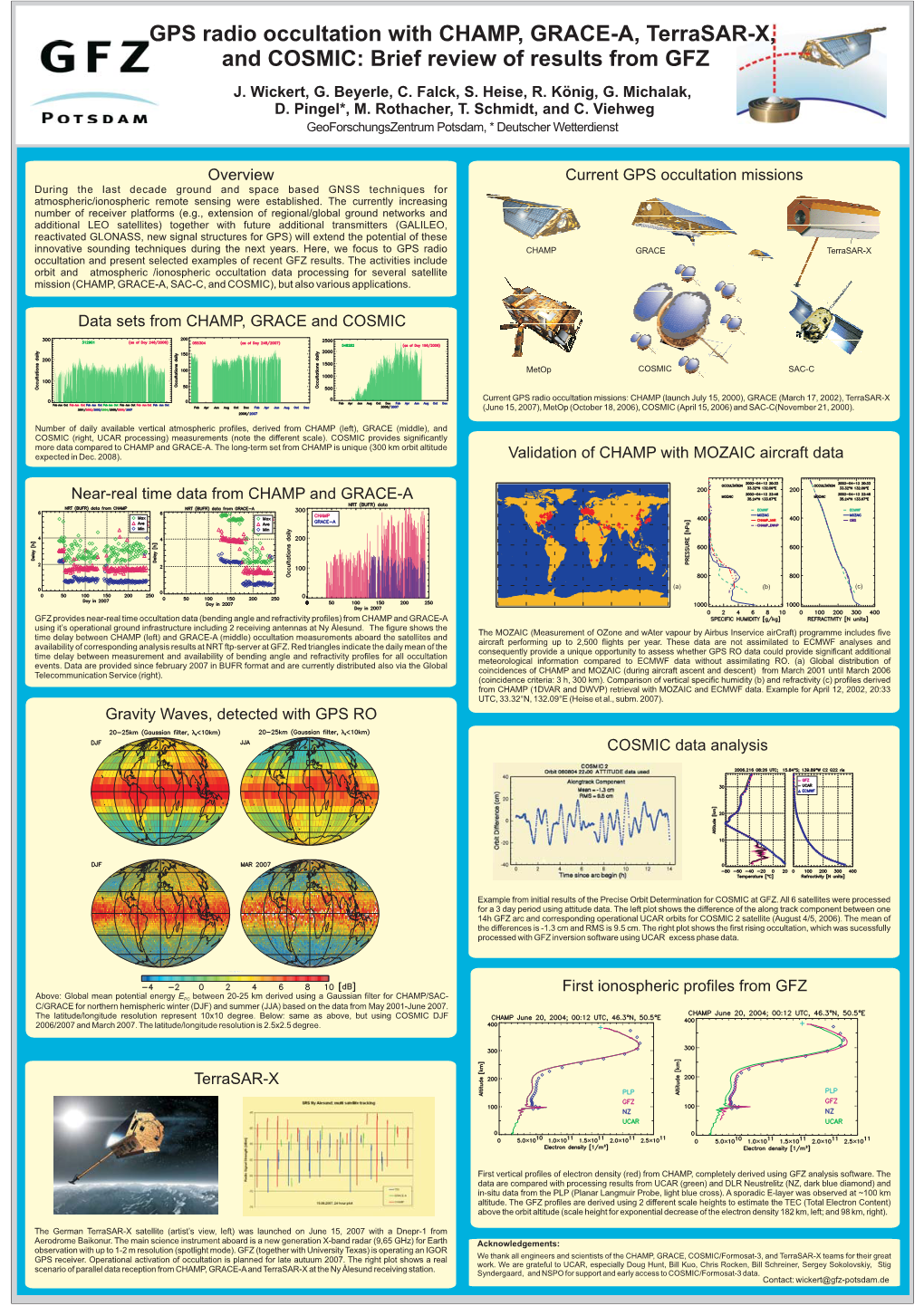 GPS Radio Occultation with CHAMP, GRACE-A, Terrasar-X, and COSMIC: Brief Review of Results from GFZ J