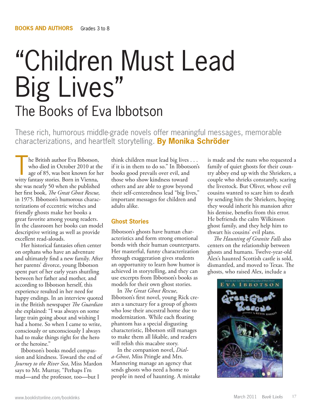 “Children Must Lead Big Lives” the Books of Eva Ibbotson