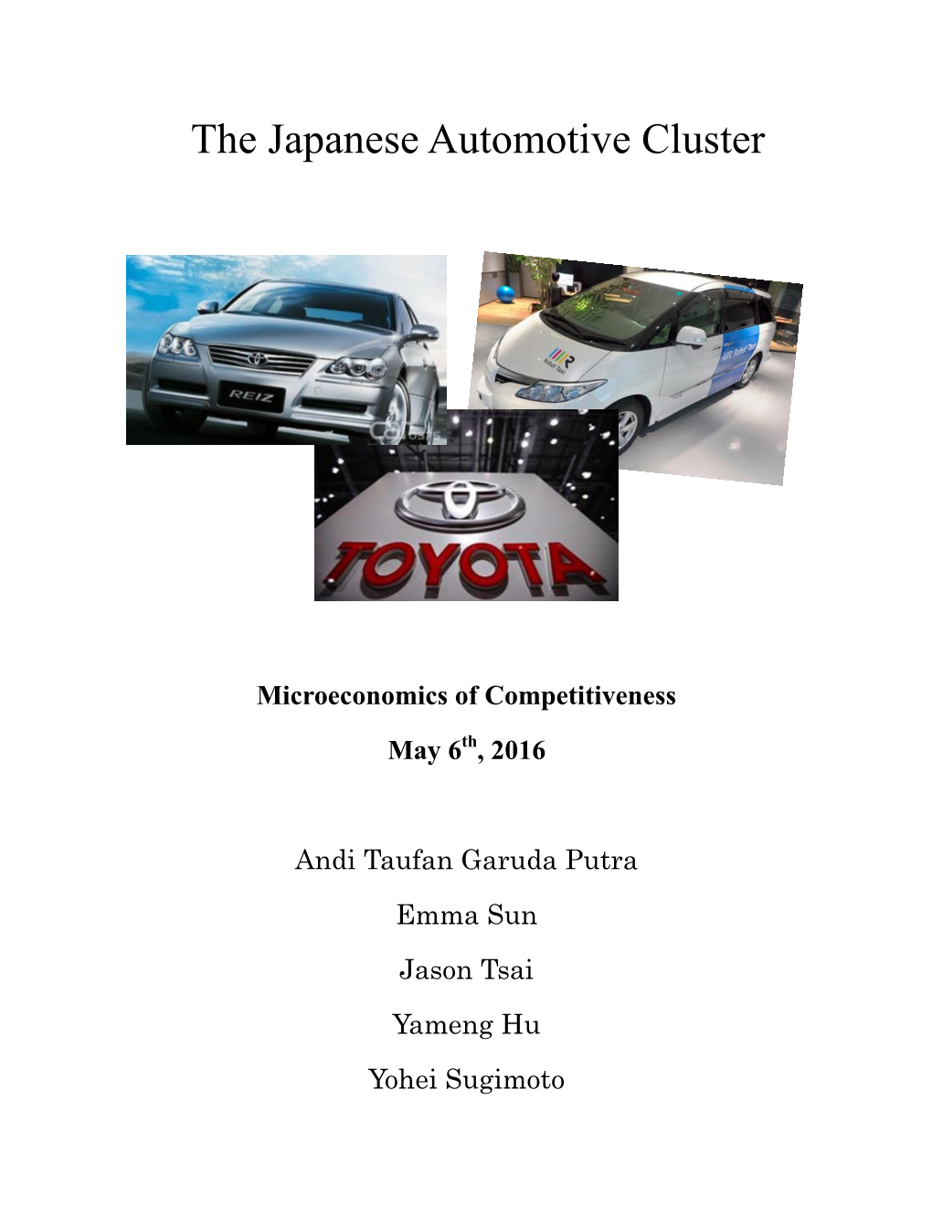 The Japanese Automotive Cluster