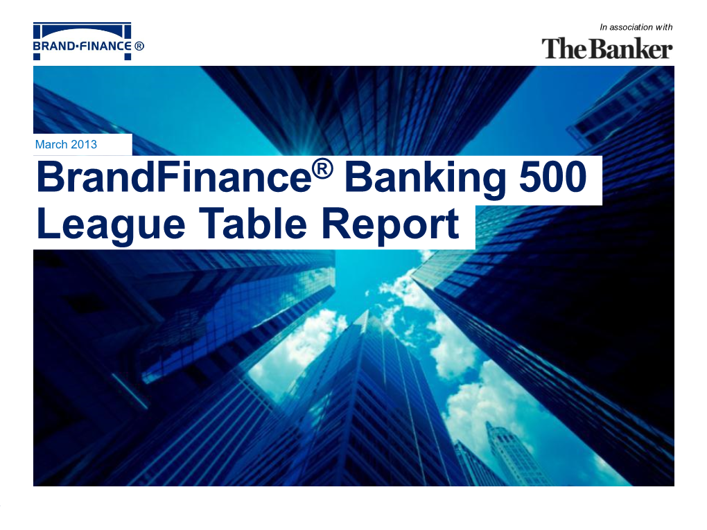 Brandfinance® Banking 500 League Table Report