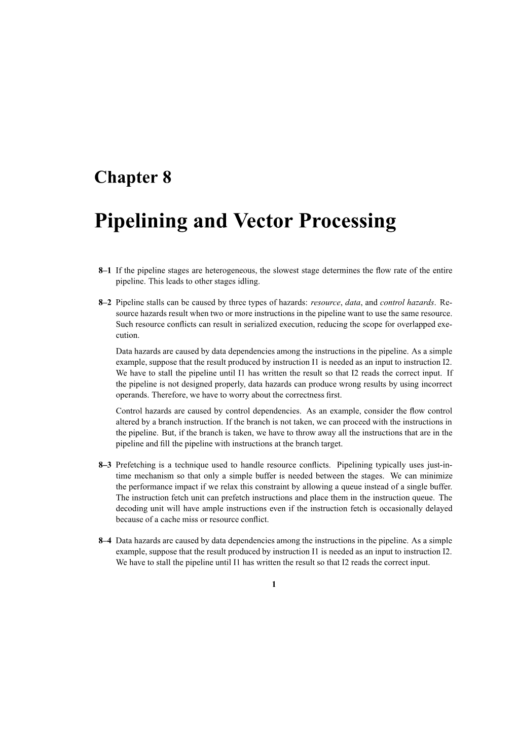 Pipelining and Vector Processing