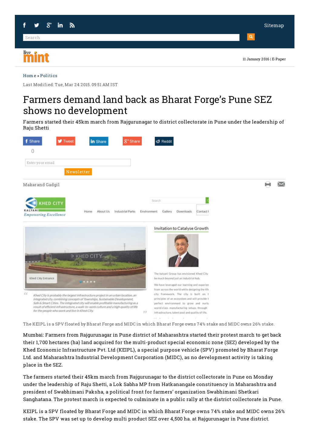 Farmers Demand Land Back As Bharat Forge's Pune SEZ