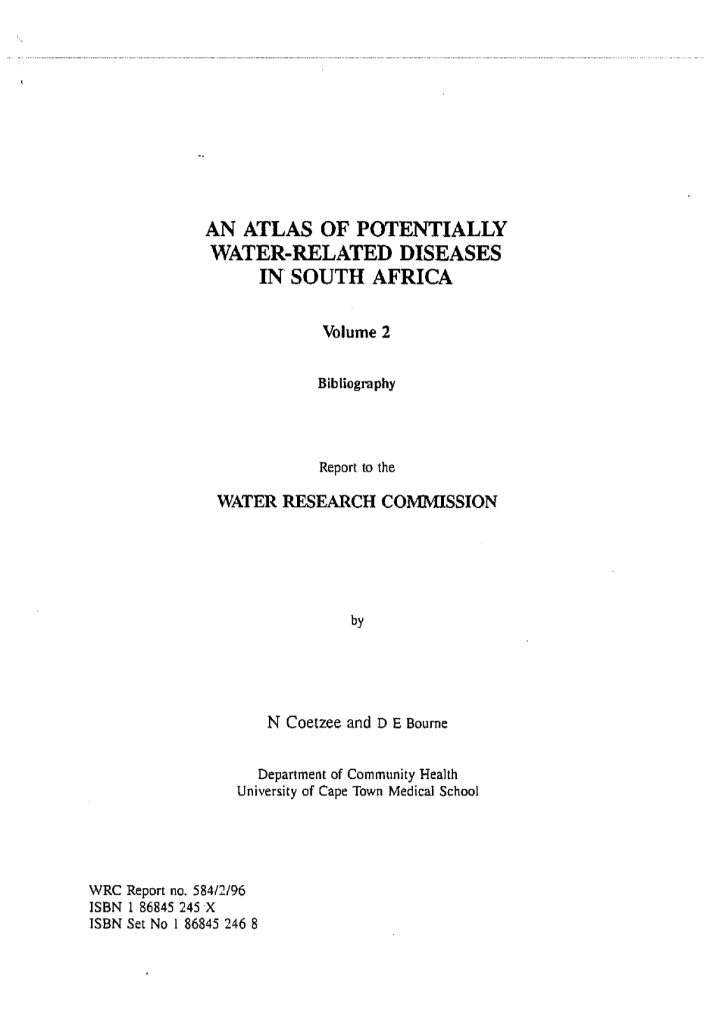 An Atlas of Potentially Water-Related Diseases in South Africa