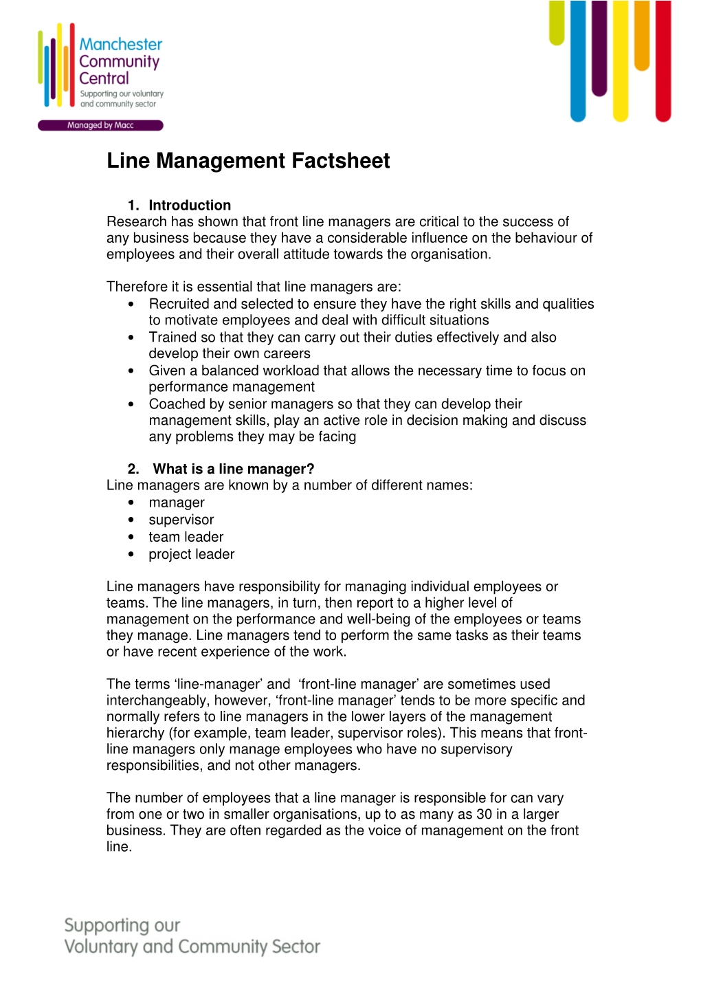 Line Management Factsheet