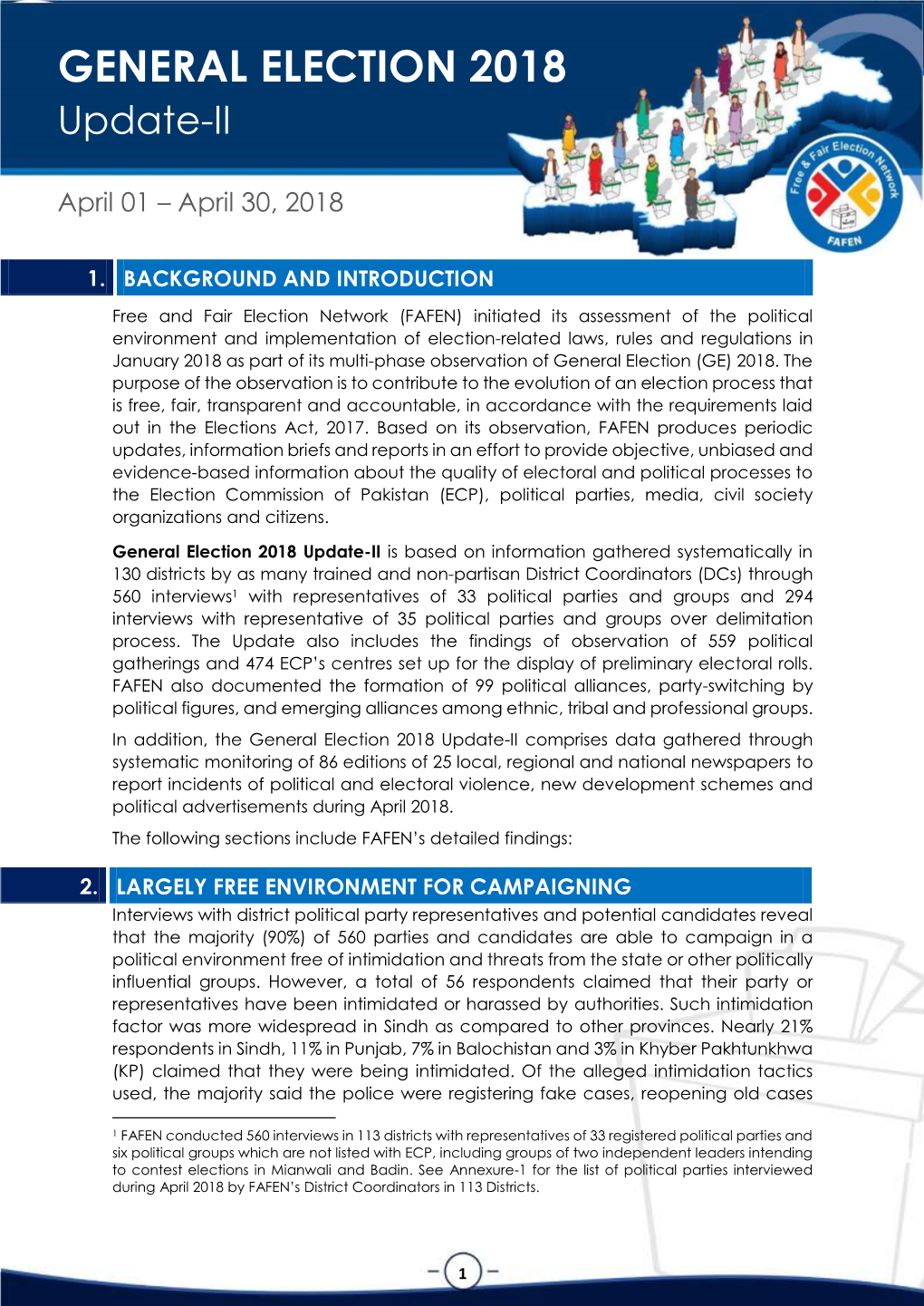 General Election 2018 Update-Ii - Fafen General Election 2018