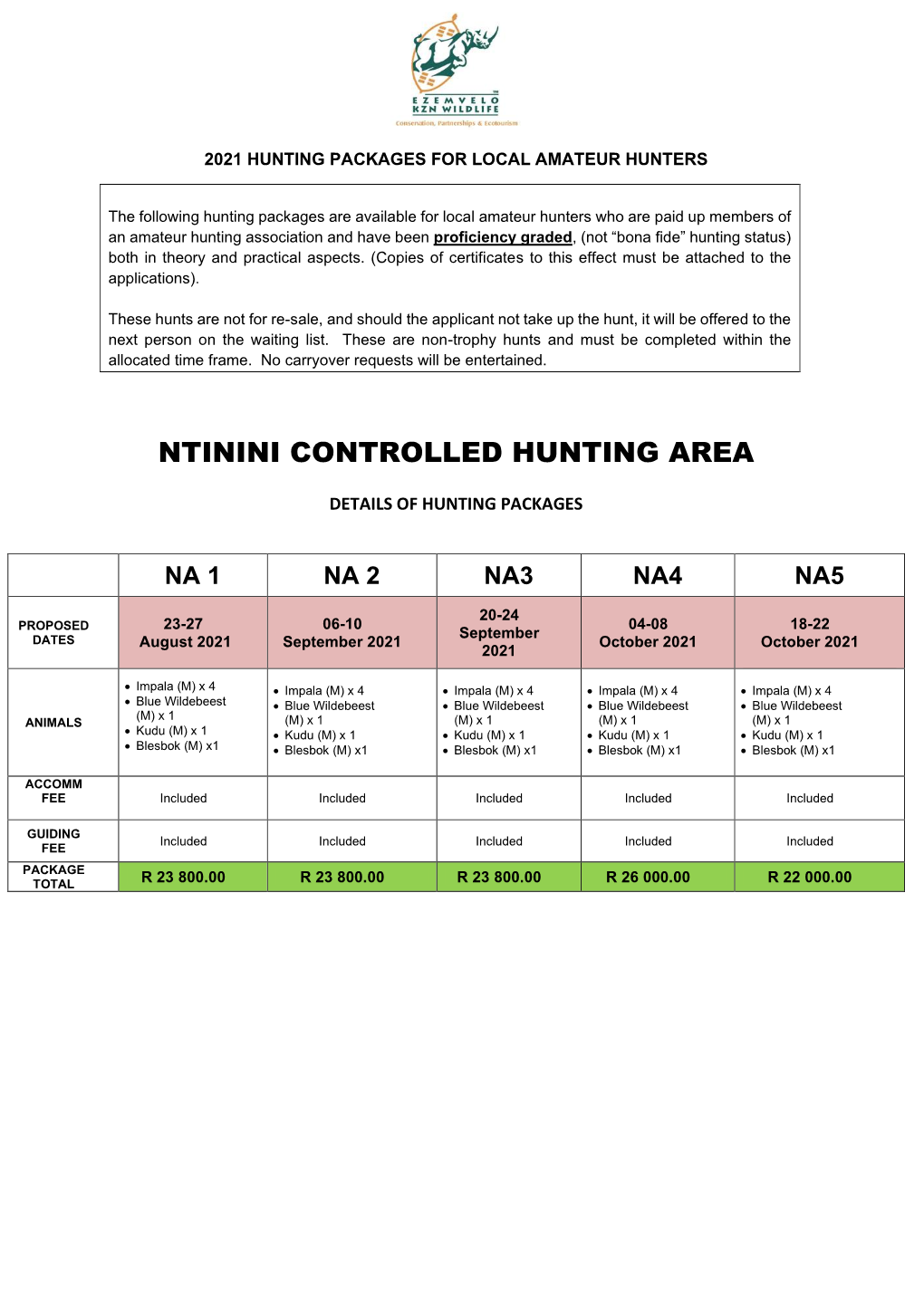 Ntinini Controlled Hunting Area