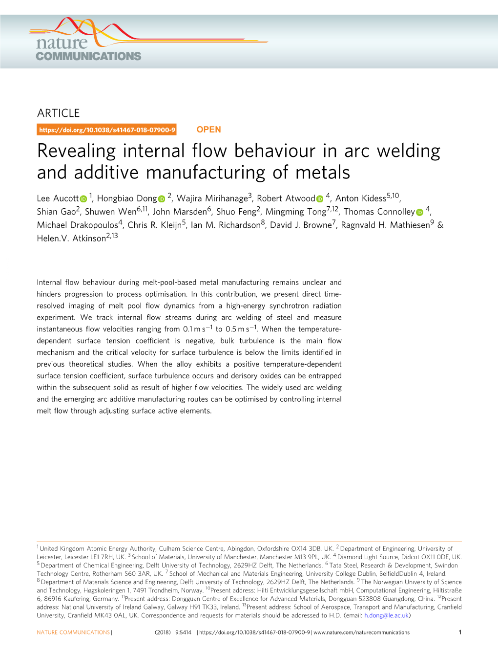 Revealing Internal Flow Behaviour in Arc Welding and Additive