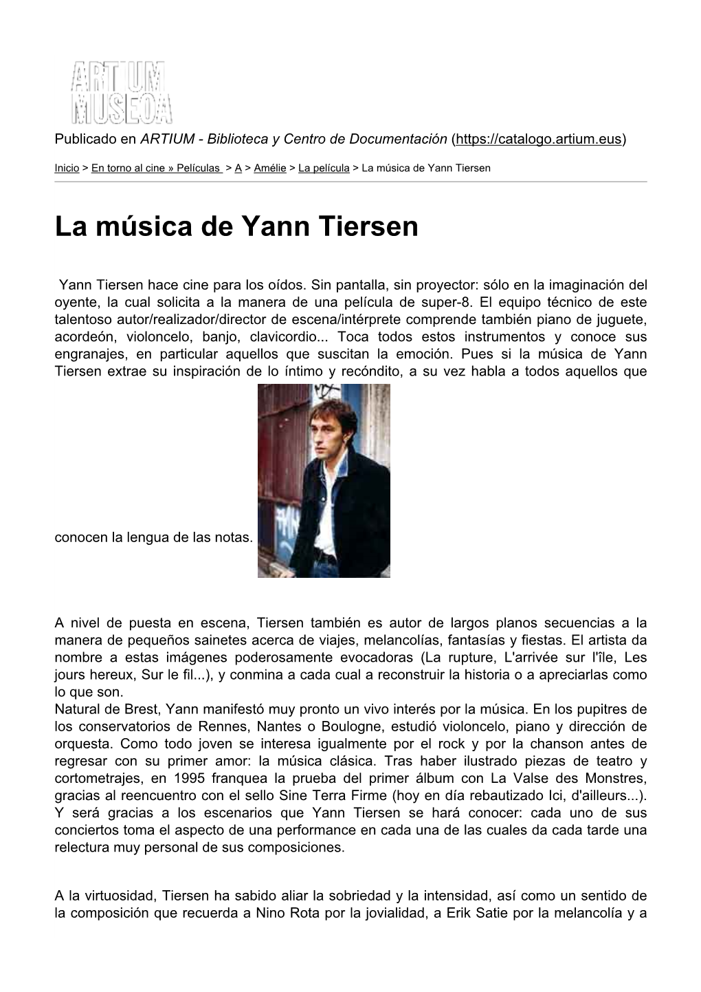 La Música De Yann Tiersen