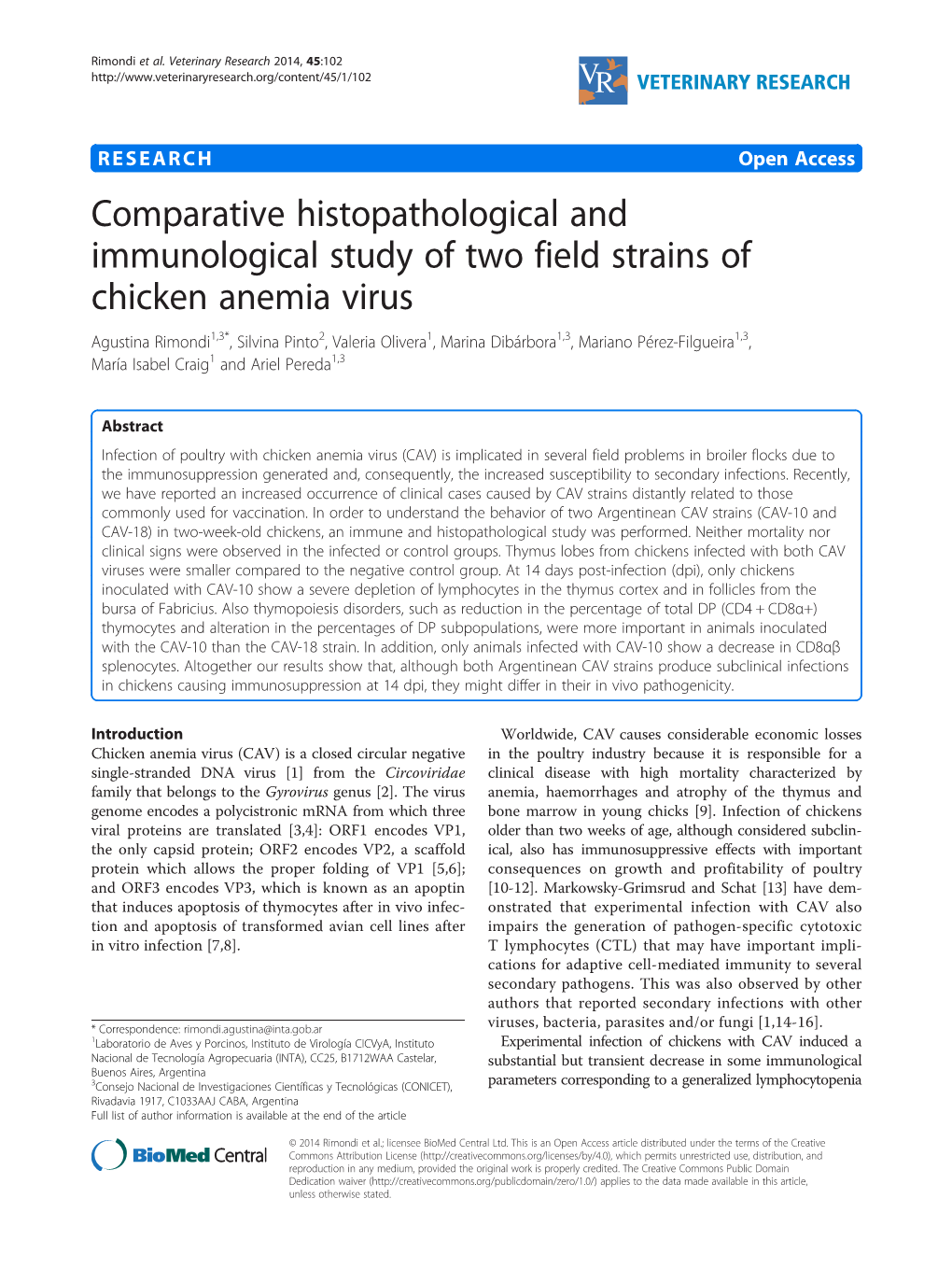Comparative Histopathological and Immunological Study of Two Field