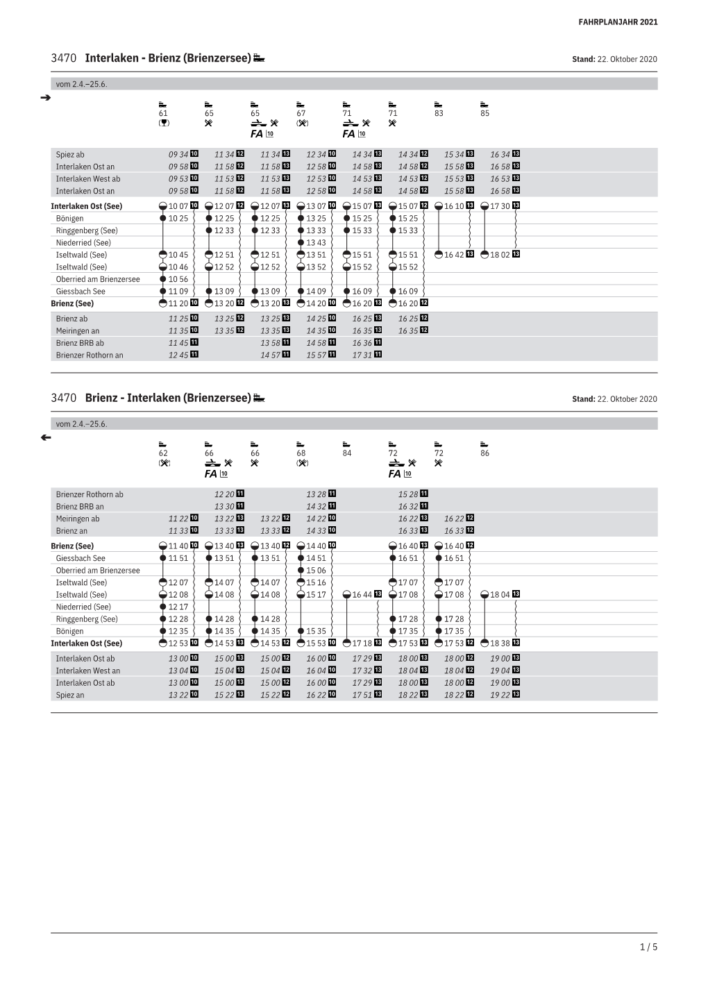 3470 Interlaken - Brienz (Brienzersee) Stand: 22